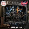 Pink Floyd 3D shadowbox featuring band members performing on a lunar stage under a prism spectrum and space background.!
