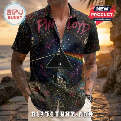 Pink Floyd Dark Side of the Moon Stained Glass Hawaiian Shirt