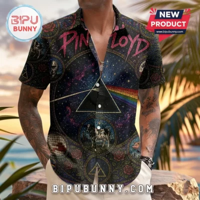 Pink Floyd Dark Side of the Moon Stained Glass Hawaiian Shirt