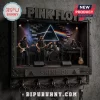 Pink Floyd wall-mounted key holder featuring a miniature stage, neon prism logo, brick background, and five metal key hooks.!
