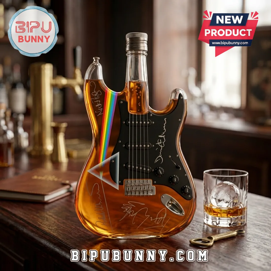 Pink Floyd Signature Guitar Glass Whiskey Decanter Pink Floyd Signature Guitar Glass Whiskey Decanter