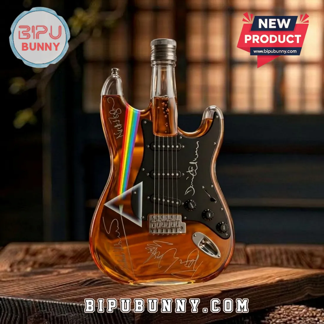 Pink Floyd Signature Guitar Glass Whiskey Decanter Pink Floyd Signature Guitar Glass Whiskey Decanter