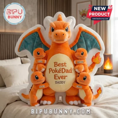 PokeDad Fire Dragon Best Ever Custom Shape Pillow