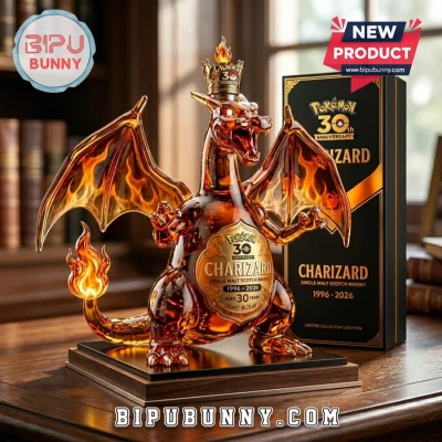 Pokemon 30th Anniversary Charizard 1996-2026 Collectible Whiskey Decanter