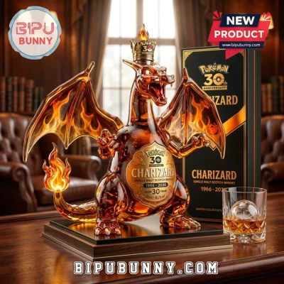 Pokemon 30th Anniversary Charizard 1996-2026 Collectible Whiskey Decanter
