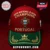 Red and green Portugal UEFA Nations League Champions cap with gold embroidered text, FPF shield logo, and trophy icon.!