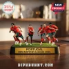 Portugal national football team figurine set on green grass base with gold plaque reading Portugal UEFA Nations League 2025.!