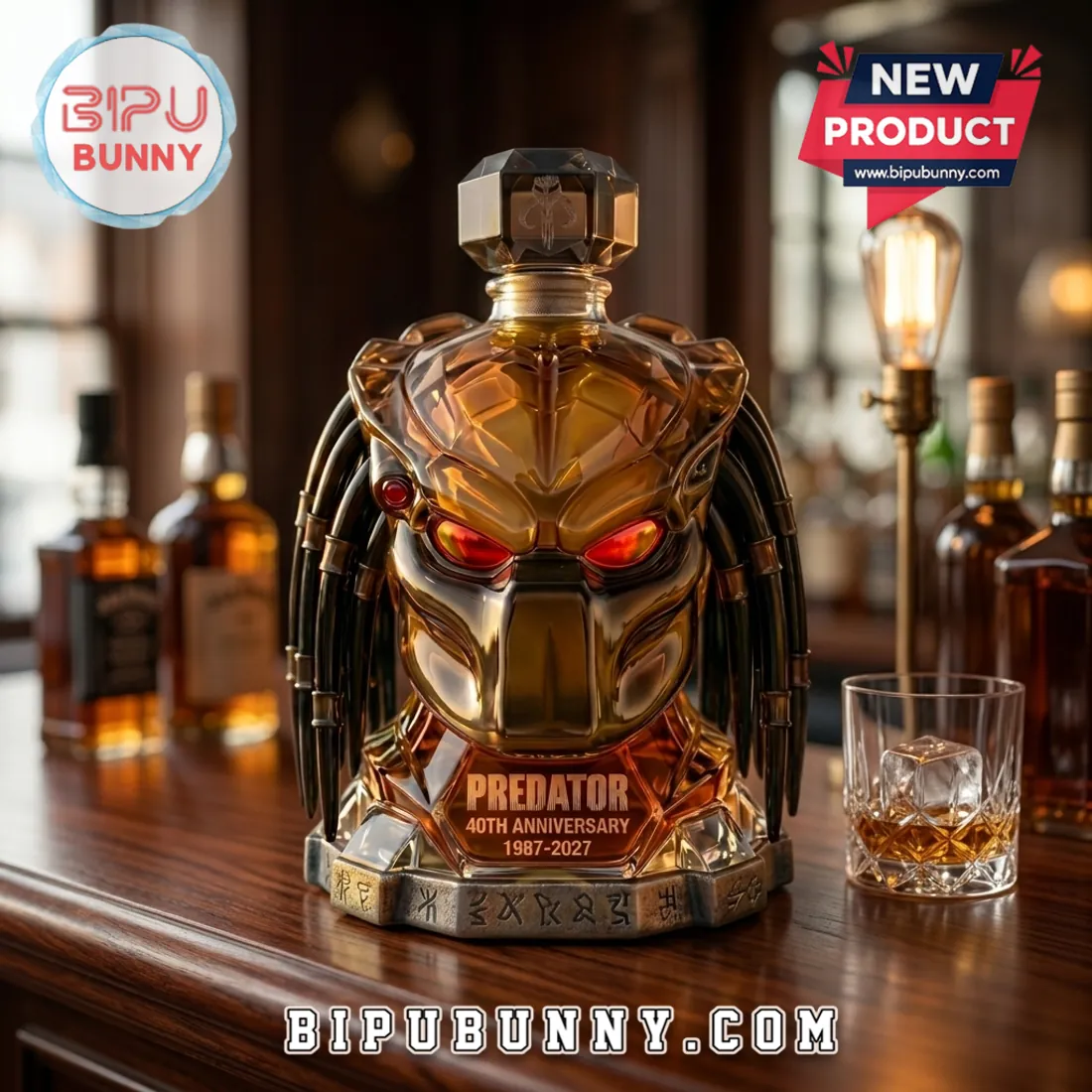 Predator 40th Anniversary 1987-2027 Bio-Mask Helmet Glass Whiskey Decanter Predator 40th Anniversary 1987-2027 Bio-Mask Helmet Glass Whiskey Decanter