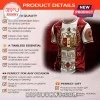 Kappa Alpha Psi fraternity t-shirt featuring crimson and white panels with gold embroidered crest and Greek lettering.!