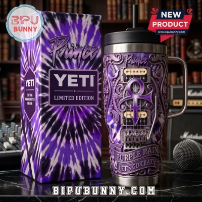 Prince x Yeti Purple Rain Embossed Stainless Steel 40oz Tumbler