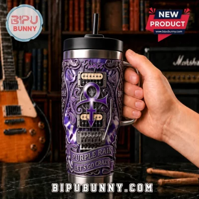 Prince x Yeti Purple Rain Embossed Stainless Steel 40oz Tumbler