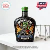 Rat Fink custom Crown Royal whiskey bottle with flame artwork, green rat character, and 63rd anniversary text on black glass.!