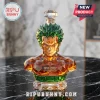 Roronoa Zoro One Piece faceted amber glass decanter featuring green hair detail and 1997-2027 30th anniversary engraving.!