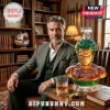 One Piece Roronoa Zoro amber crystal whiskey decanter with 30th anniversary text on wooden study table.!