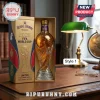 Royal Crown 2026 FIFA World Cup glass trophy decanter in gold presentation box on a wooden desk with a green desk lamp.!