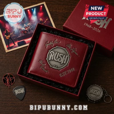 Rush Band Embossed 1968-2026 Leather Wallet