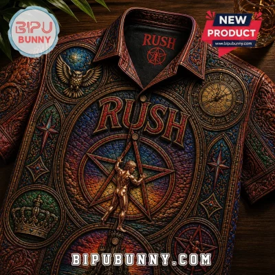 Rush Band Vintage Stained Glass Premium Hawaiian Shirt