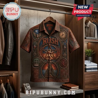 Rush Band Vintage Stained Glass Premium Hawaiian Shirt