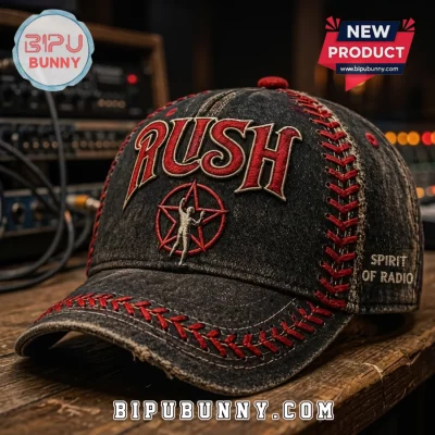 Rush Rock Band Starman Logo Distressed Denim Baseball Hat