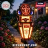Rush band themed solar garden lamp featuring Starman logo, miniature drums, and guitars with illuminated panels.!