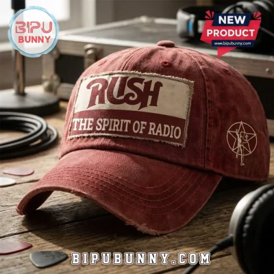 Rush The Spirit Of Radio Vintage Red Distressed Logo Baseball Cap