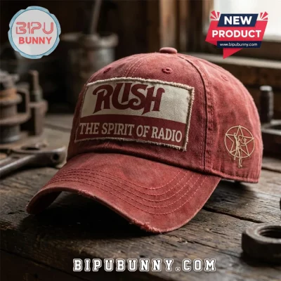 Rush The Spirit Of Radio Vintage Red Distressed Logo Baseball Cap