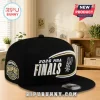Black San Antonio Spurs snapback hat featuring 2026 NBA Finals embroidery and Conference Champions side patch.!