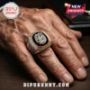San Antonio Spurs Western Conference champion ring with gold and silver accents worn on a man's finger.!