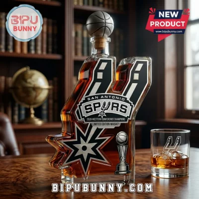 San Antonio Spurs 2026 Western Conference Champions Glass Whiskey Decanter