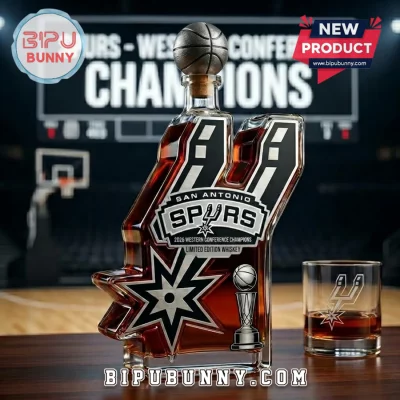 San Antonio Spurs 2026 Western Conference Champions Glass Whiskey Decanter