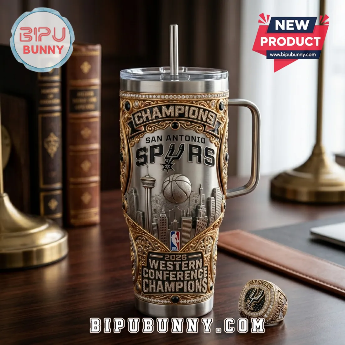 San Antonio Spurs 2026 Western Conference Champions Stainless Tumbler San Antonio Spurs 2026 Western Conference Champions Stainless Tumbler
