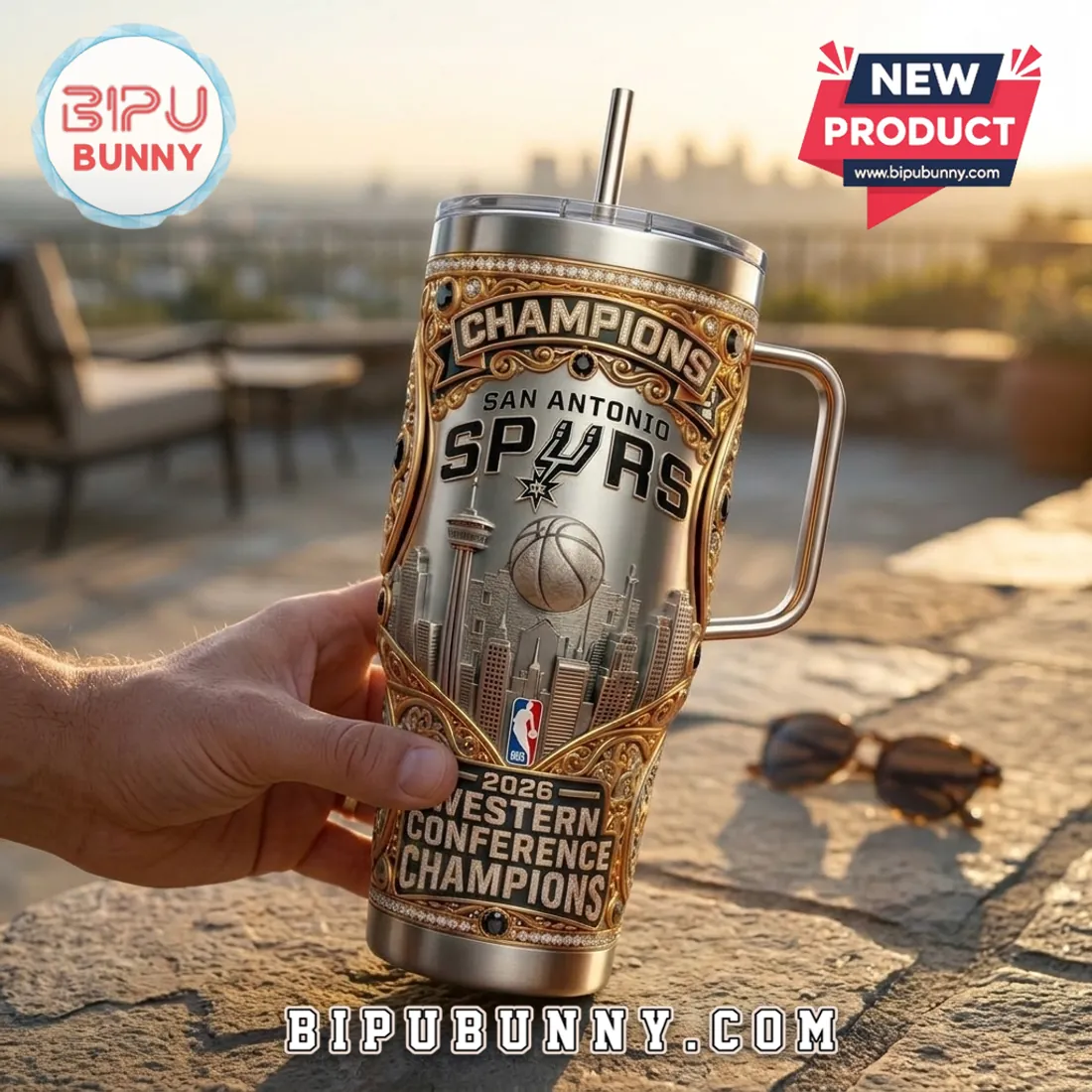 San Antonio Spurs 2026 Western Conference Champions Stainless Tumbler San Antonio Spurs 2026 Western Conference Champions Stainless Tumbler