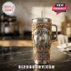 San Antonio Spurs 2026 Western Conference Champions stainless steel tumbler with gold filigree and city skyline embossing.!