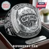 San Antonio Spurs championship ring in silver with clear crystals, team logo, and Western Conference Champion text in box.!