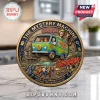 Round brass Scooby-Doo 57th anniversary commemorative coin featuring the Mystery Machine van and the Mystery Inc. gang.!