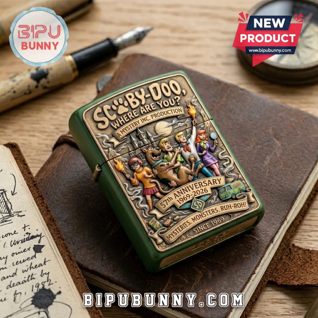 Scooby-Doo Where Are You 57th Anniversary Embossed Lighter Case Scooby-Doo Where Are You 57th Anniversary Embossed Lighter Case