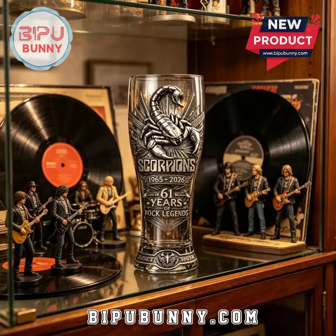 Scorpions Band 61st Anniversary 1965-2026 Collectible Pilsner Beer Glass Scorpions Band 61st Anniversary 1965-2026 Collectible Pilsner Beer Glass