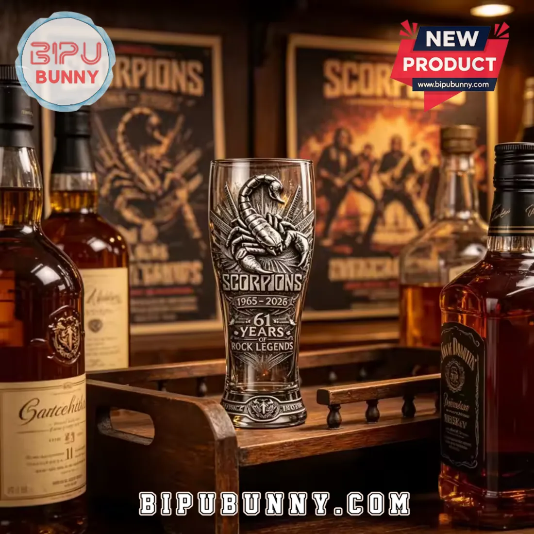 Scorpions Band 61st Anniversary 1965-2026 Collectible Pilsner Beer Glass Scorpions Band 61st Anniversary 1965-2026 Collectible Pilsner Beer Glass