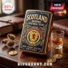 Gold and navy blue Scotland National Football Team lighter featuring a lion crest, thistle motifs, and embossed text.!