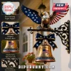 Patriotic eagle wall mount with bell featuring 1776-2026 250th anniversary text, American flag design, and iron scrollwork.!