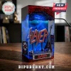 Slayer resin lamp featuring a glowing blue core, miniature electric guitar, skulls, pentagram, and metallic band logo.!