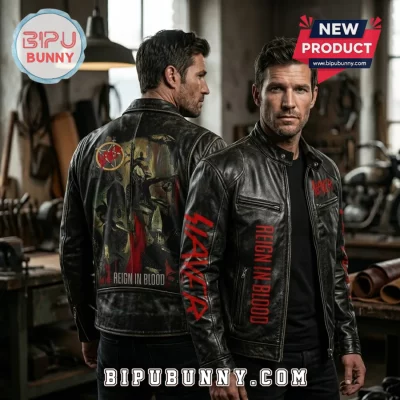 Slayer Reign in Blood Black Leather Jacket 2026