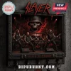 Slayer South of Heaven themed wall art display featuring a band on stage with skull motifs and red ambient lighting.!