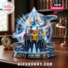 Star Trek 60th anniversary figurine featuring the crew on a command deck with a glowing Starfleet emblem and USS Enterprise.!