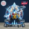 Star Trek 60th anniversary light-up display featuring the USS Enterprise and crew figures on a detailed command console.!