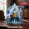 Star Trek 60th anniversary figurine featuring the U.S.S. Enterprise and TOS crew on a lit console base.!