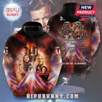 Star Trek 60th Anniversary Cast Signatures Collectible Graphic Hoodie