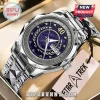 Star Trek The Next Generation 40th anniversary silver watch with purple space dial, day-date display, and metal band.!