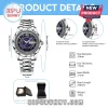 Star Trek The Next Generation 40th anniversary stainless steel watch with 43mm blue starfield dial and metal link band.!