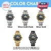 Five Star Trek 60th anniversary metal watches in silver, gold, and black finishes with textured link bands.!